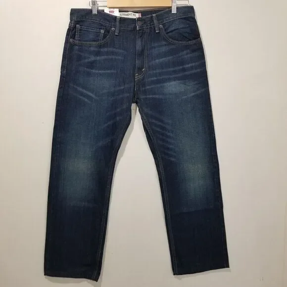 Levis 505 Jeans Men 34x30 Actual 34x29 Regular Fit Straight Blue Denim - Picture 12 of 12